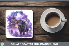 GorgeousSafari Haunted Halloween Square Coaster design.
