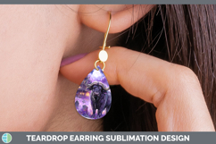 GorgeousSafari Haunted Halloween Teardrop Earrings design.
