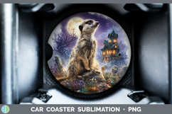 GorgeousSafari Haunted Halloween Car Coaster design.