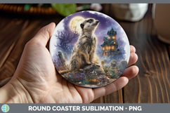 GorgeousSafari Haunted Halloween Round Coaster design.