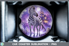 GorgeousSafari Haunted Halloween Car Coaster design.