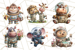 Outer Space Safari Clipart, Space Animal PNG Product Image 7
