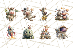 Outer Space Safari Clipart, Space Animal PNG Product Image 4