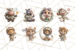Outer Space Safari Clipart, Space Animal PNG Product Image 9