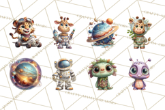 Outer Space Safari Clipart, Space Animal PNG Product Image 2