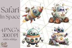 Outer Space Safari Clipart, Space Animal PNG Product Image 1
