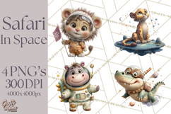 Outer Space Safari Clipart, Space Animal PNG Product Image 1