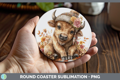GorgeousSafari Knit Hat Round Coaster design.