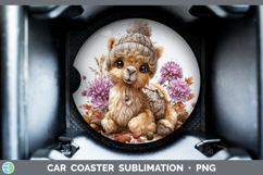 GorgeousSafari Knit Hat Car Coaster design.