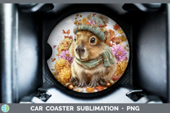 GorgeousSafari Knit Hat Car Coaster design.