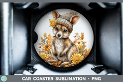 GorgeousSafari Knit Hat Car Coaster design.