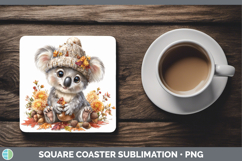 GorgeousSafari Knit Hat Square Coaster design.