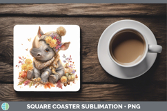 GorgeousSafari Knit Hat Square Coaster design.