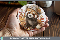 GorgeousSafari Knit Hat Round Coaster design.