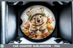 GorgeousSafari Knit Hat Car Coaster design.