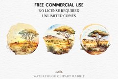 Safari Landscape Savanna Nature Trees Lake Plants Clipart Image Watercolor Transparent Print invitation t-shirt designs sublimation kids printable digital
