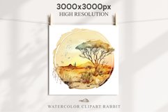 Safari Landscape Savanna Nature Trees Lake Plants Clipart Image Watercolor Transparent Print invitation t-shirt designs sublimation kids printable digital