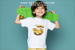 Safari Landscape Savanna Nature Trees Lake Plants Clipart Image Watercolor Transparent Print invitation t-shirt designs sublimation kids printable digital