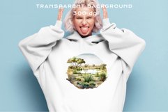 Safari Landscape Savanna Nature Trees Lake Plants Clipart Image Watercolor Transparent Print invitation t-shirt designs sublimation kids printable digital