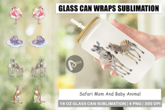 Safari Mom And Baby Animal Glass Can Product Image 1