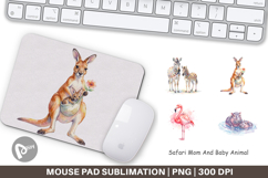 Safari Mom And Baby Animal Mouse Pad Product Image 1