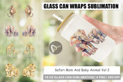 Safari Mom And Baby Animal Glass Can Product Image 1