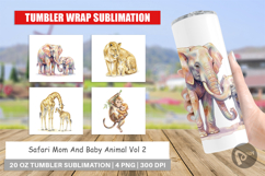 Safari Mom And Baby Animal Tumbler Product Image 1