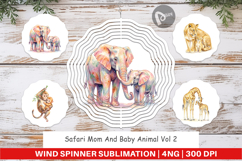 Safari Mom And Baby Animal Wind Spinner Product Image 1