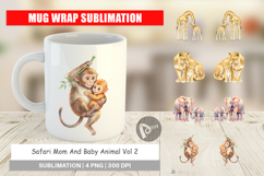 Safari Mom And Baby Animal Mug Wrap Product Image 1