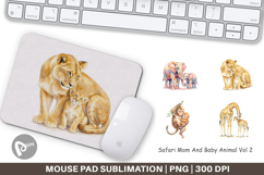 Safari Mom And Baby Animal Mouse Pad Product Image 1