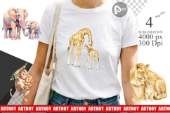 Safari Mom And Baby Animal Sublimation Product Image 1