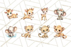 Safari Nursery Buddies Clipart PNG, Animal Clipart PNG Product Image 8