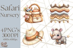 Safari Nursery Buddies Clipart PNG, Animal Clipart PNG Product Image 1