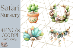 Safari Nursery Buddies Clipart PNG, Animal Clipart PNG Product Image 1