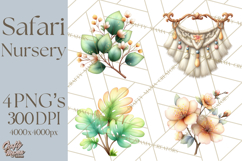 Safari Nursery Buddies Clipart PNG, Animal Clipart PNG Product Image 1