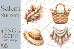 Safari Nursery Buddies Clipart PNG, Animal Clipart PNG Product Image 1