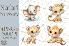 Safari Nursery Buddies Clipart PNG, Animal Clipart PNG Product Image 1