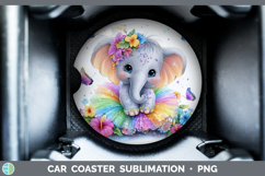 GorgeousSafari Rainbow Summer Car Coaster design.