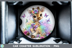 GorgeousSafari Rainbow Summer Car Coaster design.