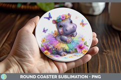 GorgeousSafari Rainbow Summer Round Coaster design.