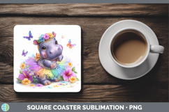 GorgeousSafari Rainbow Summer Square Coaster design.