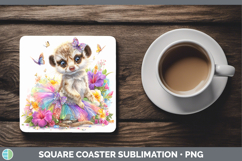 GorgeousSafari Rainbow Summer Square Coaster design.