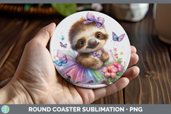 GorgeousSafari Rainbow Summer Round Coaster design.