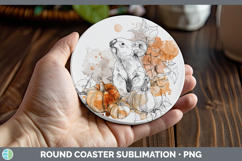 GorgeousSafari Splash Halloween Round Coaster design.