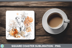 GorgeousSafari Splash Halloween Square Coaster design.