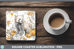 GorgeousSafari Splash Halloween Square Coaster design.