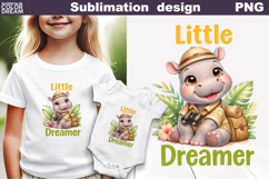 Little Dreamer Hippo | Safari Kids Sublimation Product Image 1