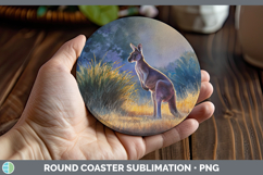 GorgeousSafari Sunset Round Coaster design.