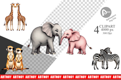 Safari Sweethearts Clipart Product Image 1