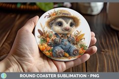 GorgeousSafari Thanksgiving Round Coaster design.